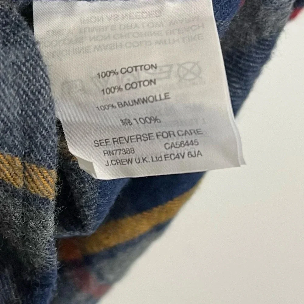 J Crew Shirt Mens Large Multicolor Plaid Long Sleeve Flannel Button Down Cotton